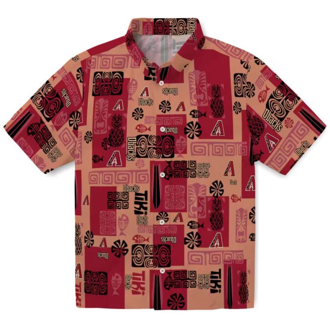 Arizona Diamondbacks Red Hawaiian Shirt - Stylish Tribal Symbols MLB Apparel