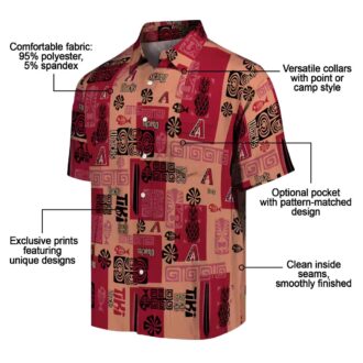 Arizona Diamondbacks Red Hawaiian Shirt - Stylish Tribal Symbols MLB Apparel