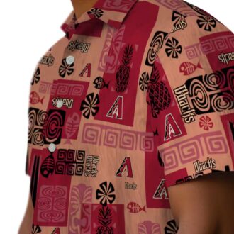 Arizona Diamondbacks Red Hawaiian Shirt - Stylish Tribal Symbols MLB Apparel