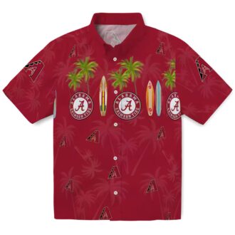 Arizona Diamondbacks Red Hawaiian Shirt - Surfboard Palm Tropical Summer Outfit