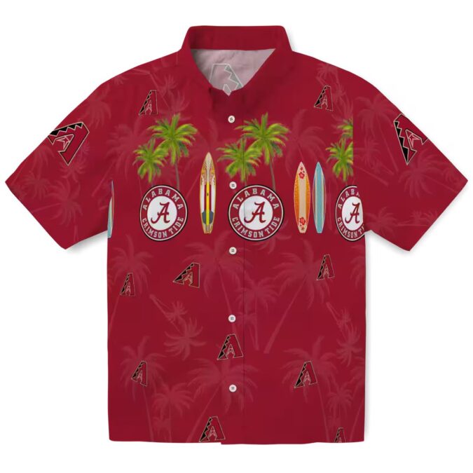 Arizona Diamondbacks Red Hawaiian Shirt - Surfboard Palm Tropical Summer Outfit