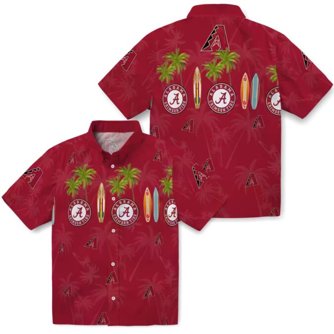 Arizona Diamondbacks Red Hawaiian Shirt - Surfboard Palm Tropical Summer Outfit