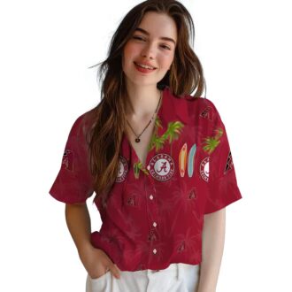 Arizona Diamondbacks Red Hawaiian Shirt - Surfboard Palm Tropical Summer Outfit