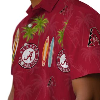 Arizona Diamondbacks Red Hawaiian Shirt - Surfboard Palm Tropical Summer Outfit