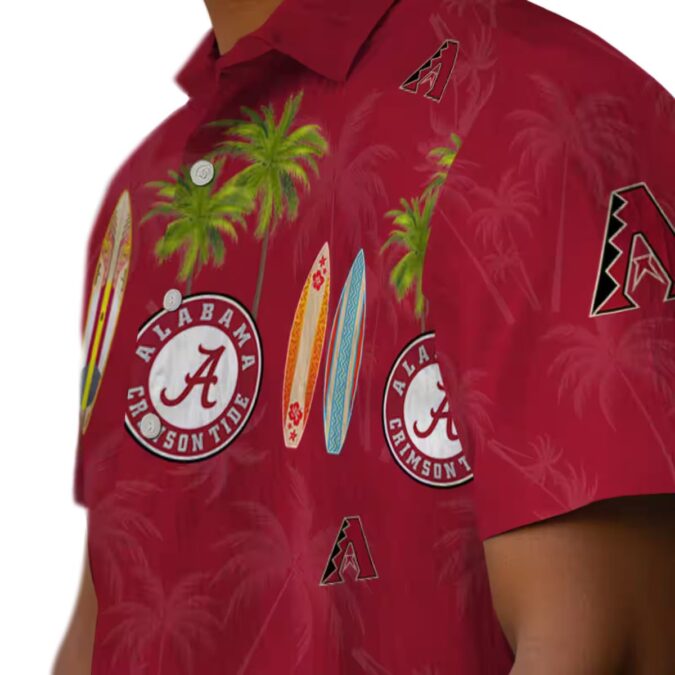 Arizona Diamondbacks Red Hawaiian Shirt - Surfboard Palm Tropical Summer Outfit