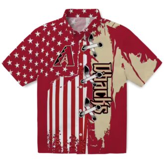Arizona Diamondbacks Stitched Flag Red Hawaiian Shirt - MLB Summer Baseball Fan Gear for USA