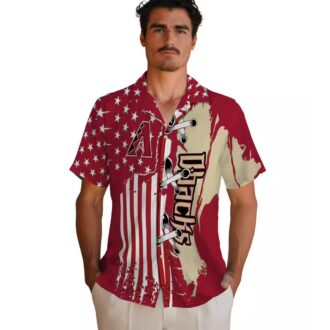 Arizona Diamondbacks Stitched Flag Red Hawaiian Shirt - MLB Summer Baseball Fan Gear for USA