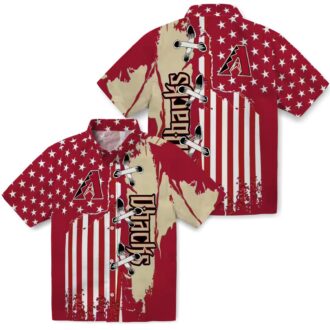 Arizona Diamondbacks Stitched Flag Red Hawaiian Shirt - MLB Summer Baseball Fan Gear for USA