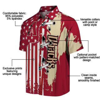 Arizona Diamondbacks Stitched Flag Red Hawaiian Shirt - MLB Summer Baseball Fan Gear for USA