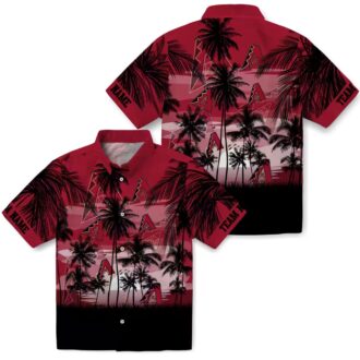 Arizona Diamondbacks Sunset Scene Hawaiian Shirt - Red & Black Tropical Button Up Shirt