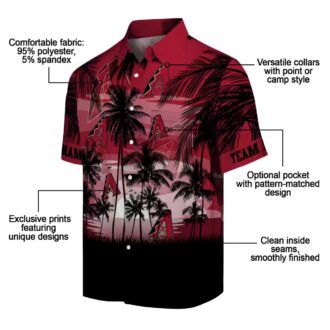 Arizona Diamondbacks Sunset Scene Hawaiian Shirt - Red & Black Tropical Button Up Shirt