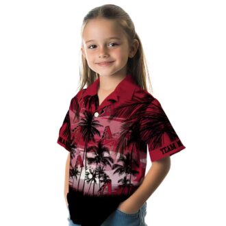 Arizona Diamondbacks Sunset Scene Hawaiian Shirt - Red & Black Tropical Button Up Shirt