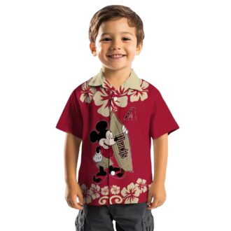 Arizona Diamondbacks Surfing Mickey Aloha Shirt, Tropical Red Hawaiian MLB Apparel