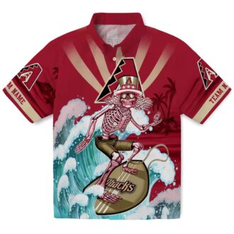 Arizona Diamondbacks Surfing Skeleton Hawaiian Shirt - Tropical MLB Summer Outfit