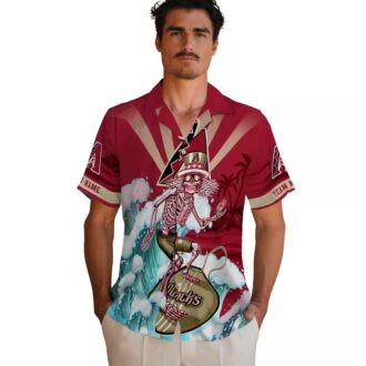 Arizona Diamondbacks Surfing Skeleton Hawaiian Shirt - Tropical MLB Summer Outfit