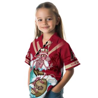Arizona Diamondbacks Surfing Skeleton Hawaiian Shirt - Tropical MLB Summer Outfit
