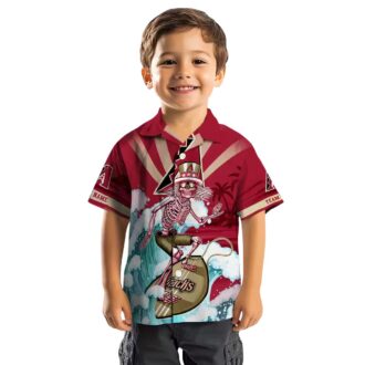 Arizona Diamondbacks Surfing Skeleton Hawaiian Shirt - Tropical MLB Summer Outfit