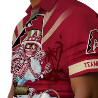 Arizona Diamondbacks Surfing Skeleton Hawaiian Shirt - Tropical MLB Summer Outfit