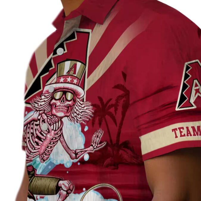 Arizona Diamondbacks Surfing Skeleton Hawaiian Shirt - Tropical MLB Summer Outfit
