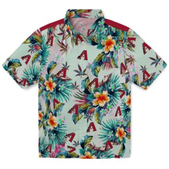 Arizona Diamondbacks Tropical Foliage Hawaiian Shirt, Summer Vacation Beach Outfit