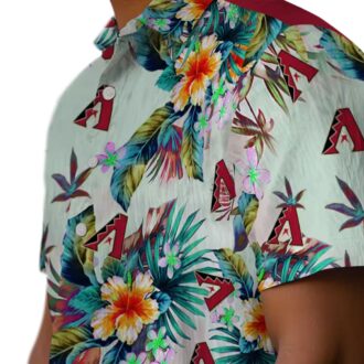 Arizona Diamondbacks Tropical Foliage Hawaiian Shirt, Summer Vacation Beach Outfit