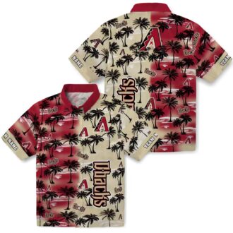 Arizona Diamondbacks Tropical Palm Silhouettes Red Hawaiian Shirt, Tropical MLB Fan Apparel