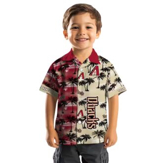 Arizona Diamondbacks Tropical Palm Silhouettes Red Hawaiian Shirt, Tropical MLB Fan Apparel