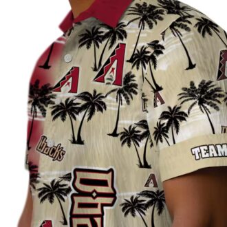 Arizona Diamondbacks Tropical Palm Silhouettes Red Hawaiian Shirt, Tropical MLB Fan Apparel