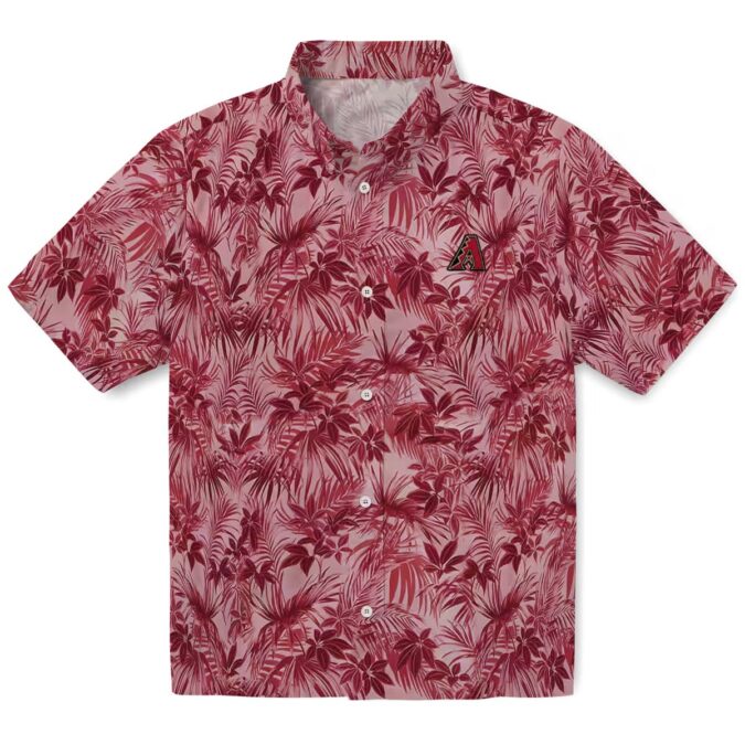 Arizona Diamondbacks Tropical Red Hawaiian Shirt - MLB Summer Aloha Shirt with Leafy Pattern