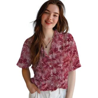 Arizona Diamondbacks Tropical Red Hawaiian Shirt - MLB Summer Aloha Shirt with Leafy Pattern