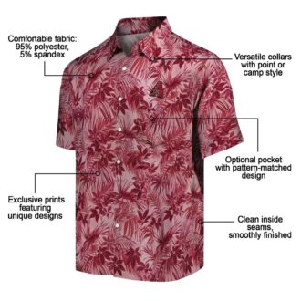 Arizona Diamondbacks Tropical Red Hawaiian Shirt - MLB Summer Aloha Shirt with Leafy Pattern