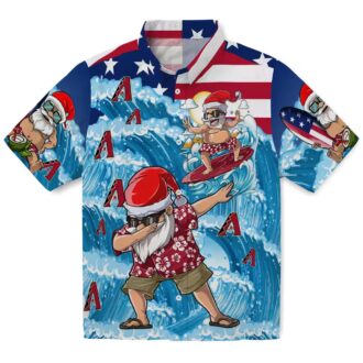 Arizona Diamondbacks Tropical Surfing Santa Hawaiian Shirt - Stylish MLB Summer Outfit