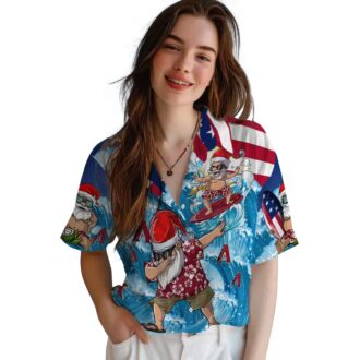 Arizona Diamondbacks Tropical Surfing Santa Hawaiian Shirt - Stylish MLB Summer Outfit