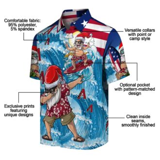 Arizona Diamondbacks Tropical Surfing Santa Hawaiian Shirt - Stylish MLB Summer Outfit