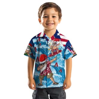 Arizona Diamondbacks Tropical Surfing Santa Hawaiian Shirt - Stylish MLB Summer Outfit