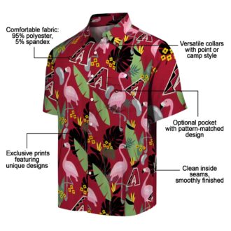 Best Arizona Diamondbacks Flamingo Leaves Hawaiian Shirt - Red Tropical MLB Fan Gear for Vacation