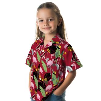 Best Arizona Diamondbacks Flamingo Leaves Hawaiian Shirt - Red Tropical MLB Fan Gear for Vacation