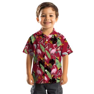 Best Arizona Diamondbacks Flamingo Leaves Hawaiian Shirt - Red Tropical MLB Fan Gear for Vacation