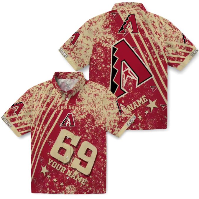 Custom Arizona Diamondbacks Red Hawaiian Shirt for Fans, MLB Star Stripes Summer Outfit