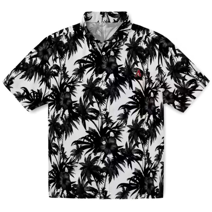 Men's Arizona Diamondbacks Hawaiian Shirt with Palm Motifs - MLB Black & White Beach Shirt