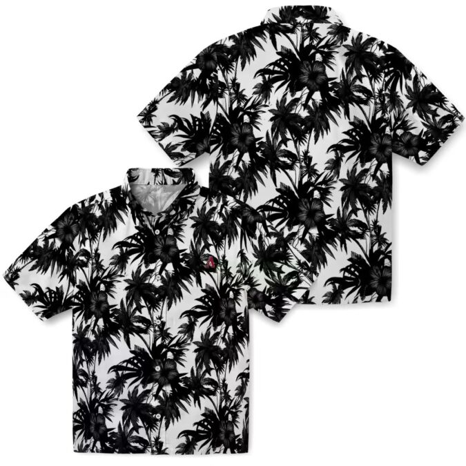 Men's Arizona Diamondbacks Hawaiian Shirt with Palm Motifs - MLB Black & White Beach Shirt