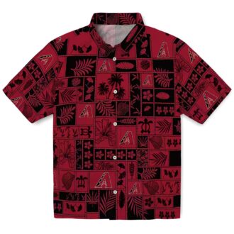 Men's Arizona Diamondbacks Tropical Hawaiian Shirt, Red & Black Patchwork MLB Fan Outfit