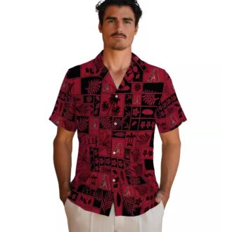 Men's Arizona Diamondbacks Tropical Hawaiian Shirt, Red & Black Patchwork MLB Fan Outfit