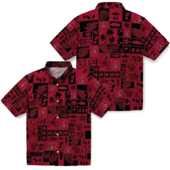 Men's Arizona Diamondbacks Tropical Hawaiian Shirt, Red & Black Patchwork MLB Fan Outfit