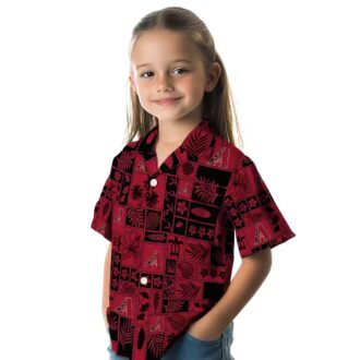 Men's Arizona Diamondbacks Tropical Hawaiian Shirt, Red & Black Patchwork MLB Fan Outfit