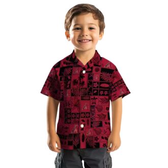 Men's Arizona Diamondbacks Tropical Hawaiian Shirt, Red & Black Patchwork MLB Fan Outfit