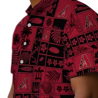 Men's Arizona Diamondbacks Tropical Hawaiian Shirt, Red & Black Patchwork MLB Fan Outfit