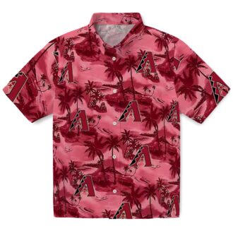 MLB Arizona Diamondbacks Coastal Palms Red Hawaiian Shirt - Official Fan Apparel