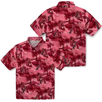 MLB Arizona Diamondbacks Coastal Palms Red Hawaiian Shirt - Official Fan Apparel