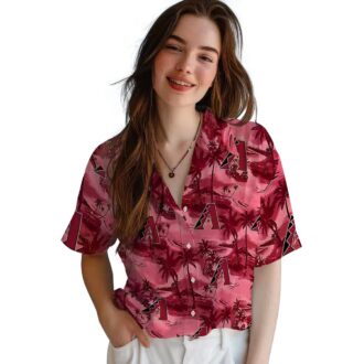MLB Arizona Diamondbacks Coastal Palms Red Hawaiian Shirt - Official Fan Apparel